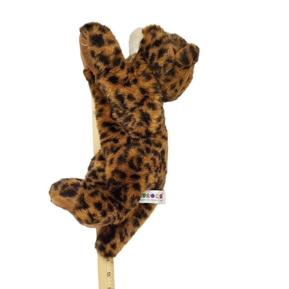 Aurora Leopard Cheetah Plush Floppy Laying Down Brown Black Body Stuffed Animal - Picture 8 of 9